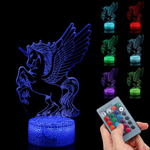 3D Visual Night Light LED Touch Remote Control Gift Home Party Decor USB Table Lamp