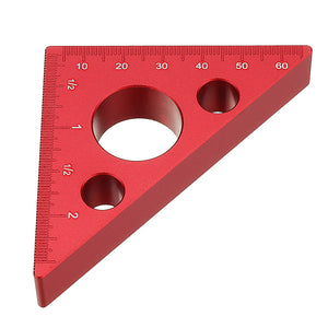 90 Degrees Aluminum Alloy Height Ruler Metric Inch Woodworking Triangular Ruler Measuring Ruler