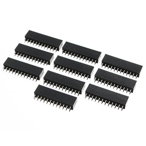 50pcs 2.54mm Pitch 2 x 12P Straight Pin Double Row Female Socket