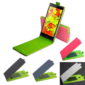 Hit Color Flip PU Leather Protective Case For Doogee DG550 DG550e