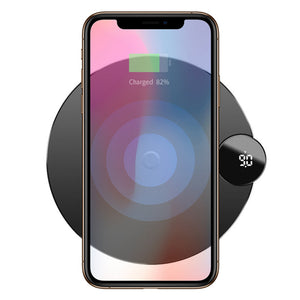 Baseus LCD Digital Display 10W 7.5W Qi Wireless Charger Charging Pad For iPhone XS MAX XR S9 Note 9