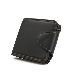 Men Business Casual Zipper Short Card Holder Wallet