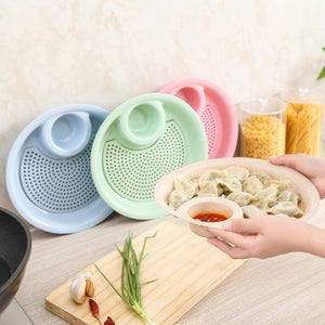 Straw Creative Dumpling Vinegar Dish Double Dribbling Microwave Home Plate Boiled Dumplings Fruit Pl