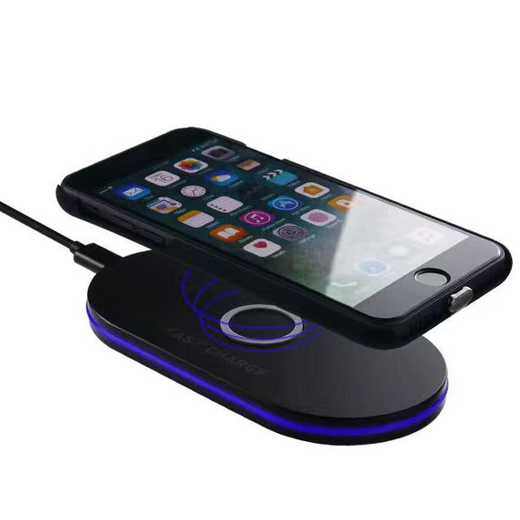 Universal Qi Q100 Wireless Charger Charging with Breathing LED USB Charger Pad for Mobile Phone