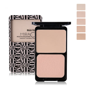 Music Flower Matte Pressed Powder Makeup Palette Concealer Contour Cosmetic With Puff