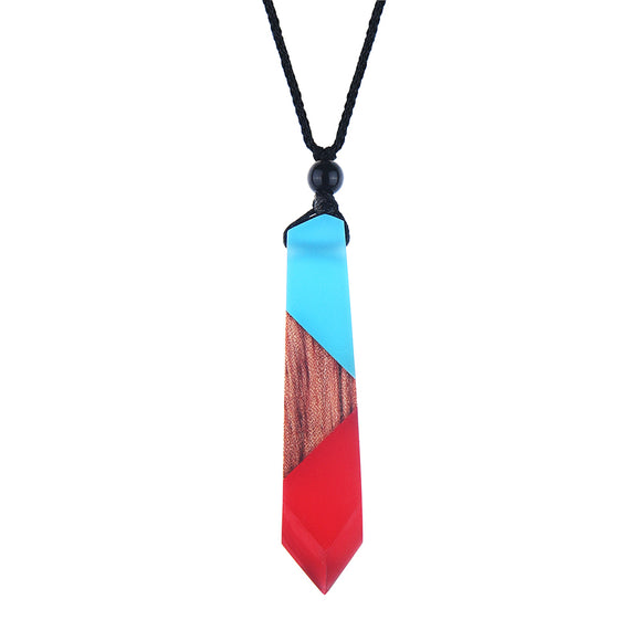 Resin Vintage Handmade Wood Solidification Time Necklace for Women Men