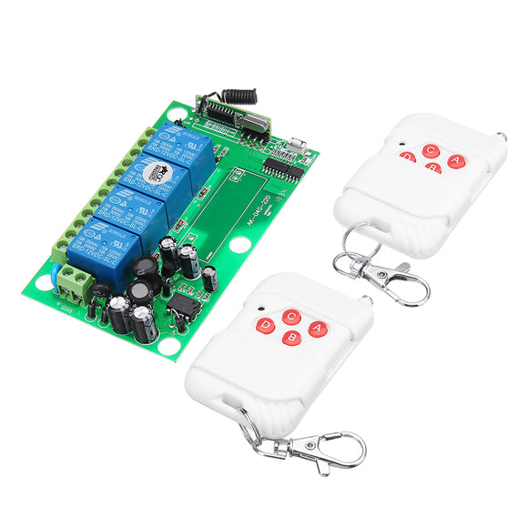 433MHz Intelligent Wireless Remote Control Switch High Voltage AC220V 4 Channel Remote Control Module