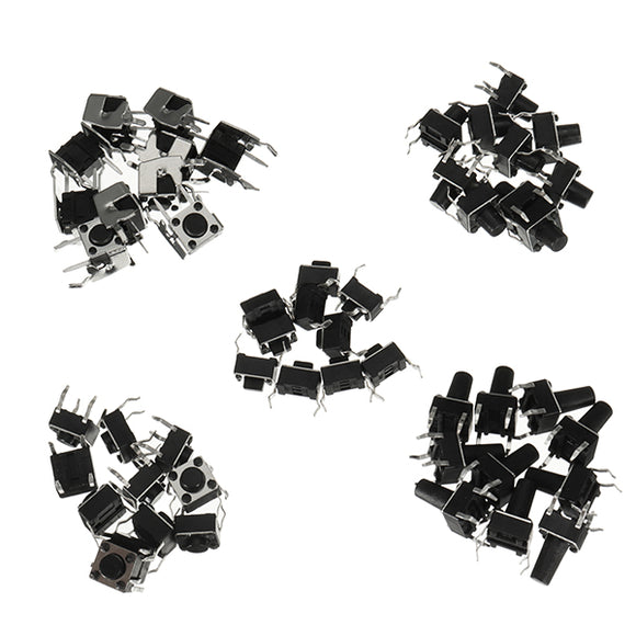 150pcs 5 Values Commonly Used Tact Switch Button Pack 30pcs Each Value