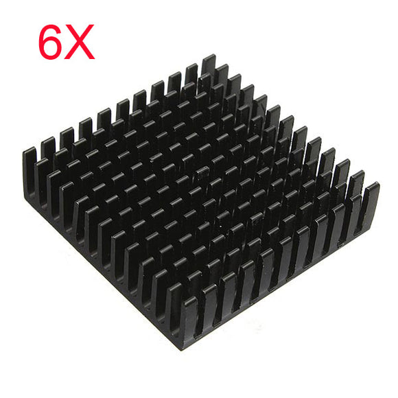 6pcs 40 x 40 x 11mm Aluminum Heat Sink Heat Sink Cooling For Chip IC LED Transistor