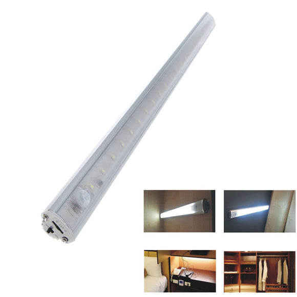 50CM Battery Powered SMD3528 Pure White Warm White PIR Motion Sensor LED Rigid Light for Home