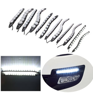 6/8/9/12/14/16 LED Super White DRL Daytime Running Light Driving Fog Lamp DC-12V