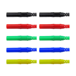 10Pcs P3013 4mm Safety Shrouded Banana Plug Solder In line DIY Assembly Test Leads Connectors