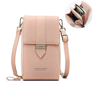 Women Faux Leather Multi-pockets Shoulder Bag 5.5 Inches Crossbody Phone Bag