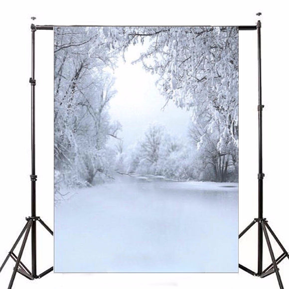 5x7FT Vinyl Winter Snow Forest Photography Backdrop Background Studio Prop