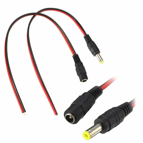 LUSTREON DC12V Male/Female Power Supply Jack Connector Cable Plug Cord Wire 5.5mm x 2.1mm