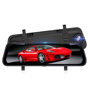 10 Inch 1080P Full Touch Screen HD Car Rearview Mirror DVR Night Vision Double Lens Reversing Image