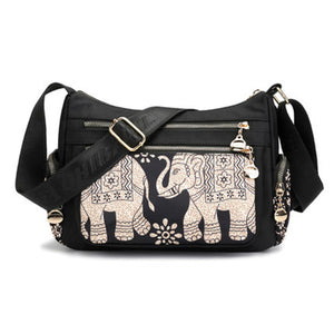 Women Casual Multi-pocket Print Crossbody Bag Waterproof  Shoulder Bag