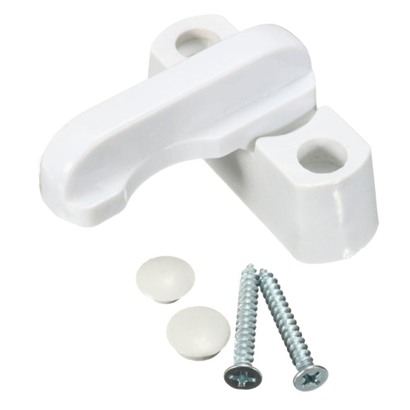 Plastic White Crescent Window Casement Sash Lock Lever Handle Latch Fastener