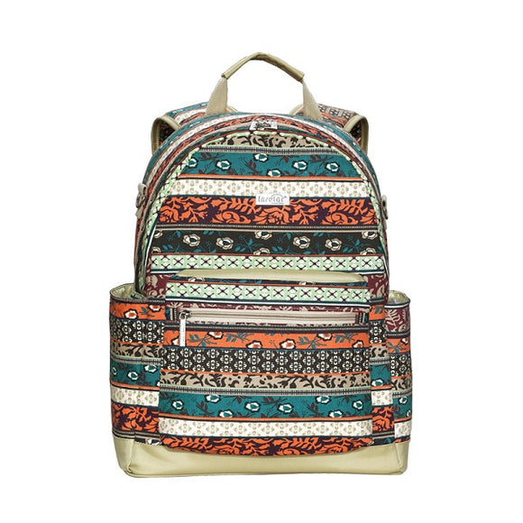 Canvas Multifunction Large Capacity Vintage Floral Diaper Bag Backpack Laptop Bag For Mom