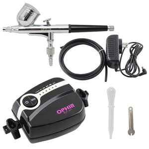 OPHIR Mini Air Compressor Dual Action Airbrush Spray Kit Tattoo Machine