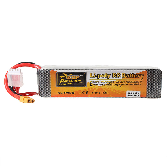 ZOP Power 22.2V 8000MAH 30C 6S Lipo Battery XT60 Plug For RC Quadcopter FPV