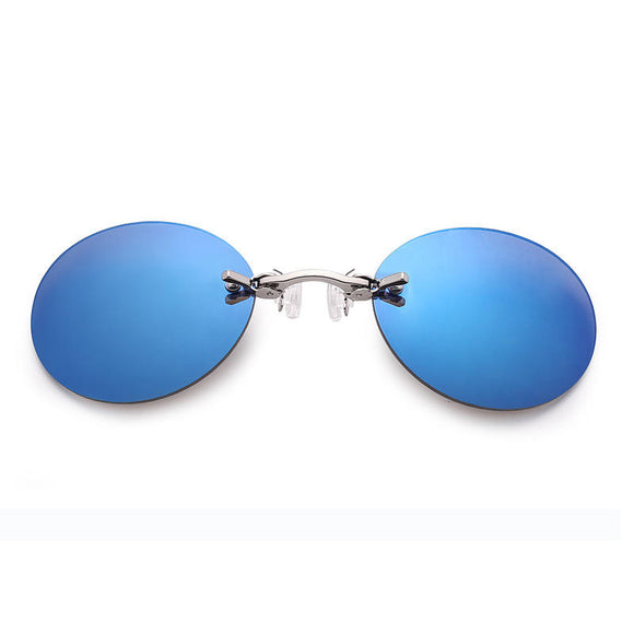 UV400 Sunglasses TAC Lens Retro Rimless Nose Resting Glasses Super Light Weight
