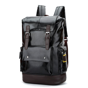 Men Leather Backpack Big Capacity Multifunctional Travel Bag Computer Bag