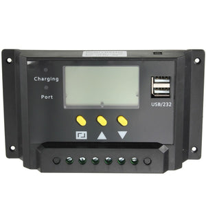 24V 12V 20A PWM Solar Panel Solar Regulator Charge Controller LCD USB Charge Port