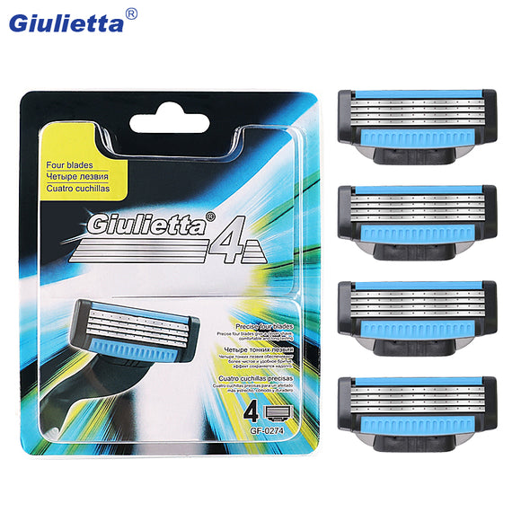 GFLV 4pcs 3 Layers Blades Shaving Razor Shaver Heads Replacement for Gillette