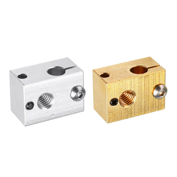 Aluminum/Brass M6 Thread V6 Heating Block For 3D Printer Part