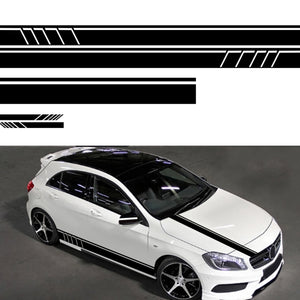 5pcs Universal Car Body Stripe DIY Sticker Decal Trim Side Hood Rear View Mirror Vinyl