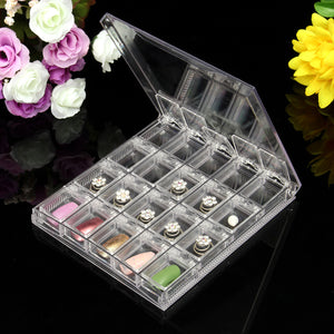 20pcs Detachable Clear Plastic Acrylic Nail Art Box Case Portable Storage Parts Container Cosmetic