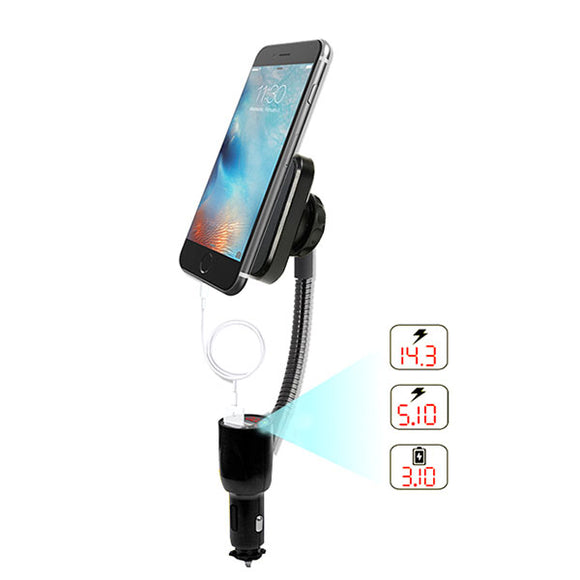 Universal Magnet Car Phone Holder with 3.1A Dual USBCar Chargerfor IOS & Android Smartphone