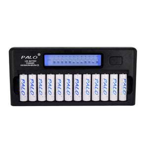 Palo NC31 12 Slot  2-LCD Built-In IC Protection 1.2V AA AAA Ni-MH Ni-CD Battery Fast Charger