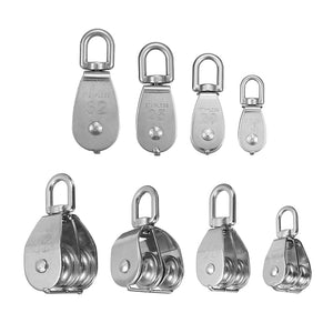 M15 M20 M25 M32 Stainless Steel Single Double Wheel Lifting Rope Pulley