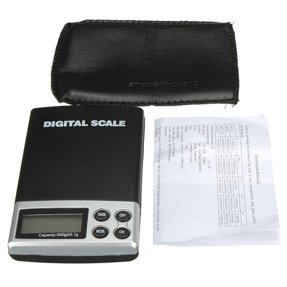 500g 0.1g LCD Electronic Digital Mini Pocket Scale Jewelry Weight Balance Scale