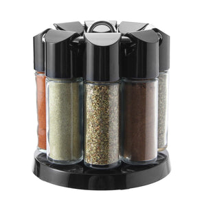 Roterende Spice Rack Carousel Kjkken Oppbevaring Holder Krydderier Container + 8 krukke