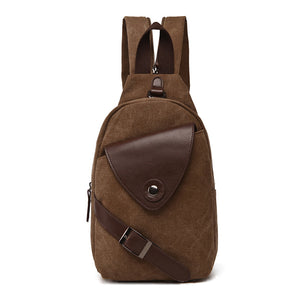 Men Canvas Casual Outdoor Shoulders Backpack Crossbody Bag