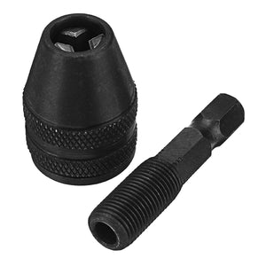 Drillpro 0.5-4mm Keyless Chuck 1/4 Inch Hex Shank Black Drill Chuck Adapter