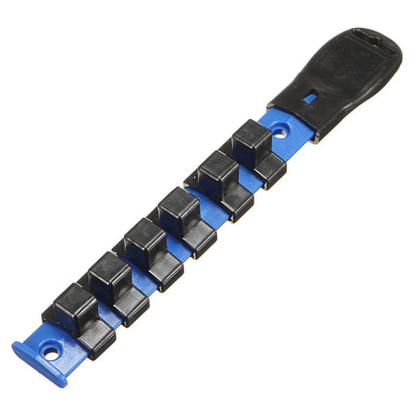 1/2 Inch ABS Mountable Socket Storage Rail Tray Holder Blue and Black