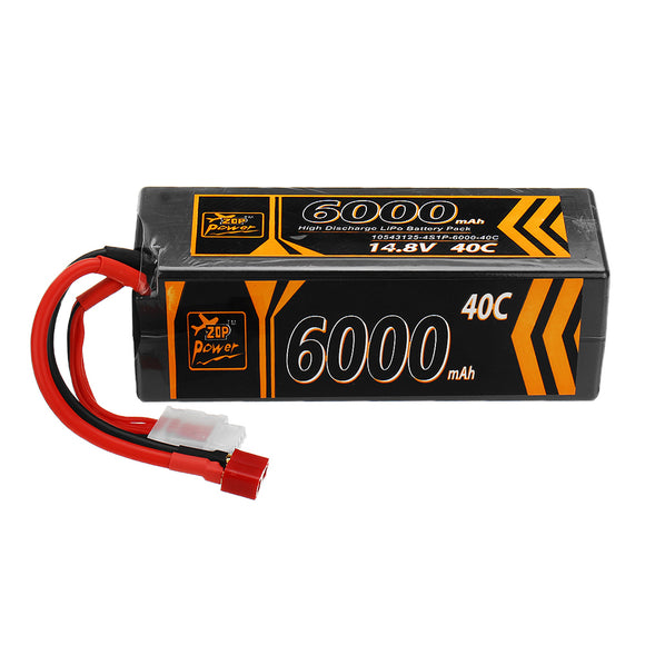 ZOP Power 14.8V 6000mAh 40C 4S Lipo Battery T Plug for RC Car Airplane