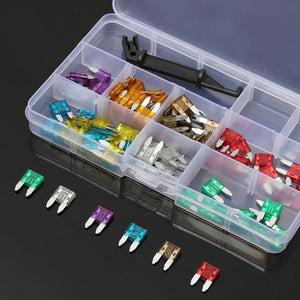 100Pcs Assorted Auto Car Low Profile Mini Blade Fuse3A 5A 7.5A 10A 15A 20A 25A 30A