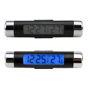 High 2 in 1 Digital LCD Display Screen Hygrometer Thermometer Car Time Clock