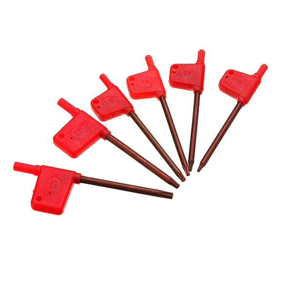 MACHIFIT 10pcs T6/7/8/10/15/20 Torx Spanner Key Small Red Flag Screwdriver Tool For CNC Tools Holder