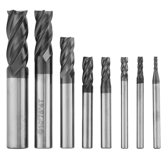 HRC45 1-12mm 4 Flutes Carbide End Mill Tungsten Steel Milling Cutter Tool