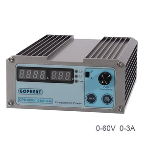 GOPHERT CPS-6003 60V 3A DC 110V/220V High Precision Compact Digital Adjustable Switching Power Supply