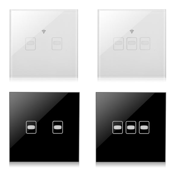 AC110-265V 2/3 Gang Smart Touch Wall Light Switch Panel with Remote Control EU Standard