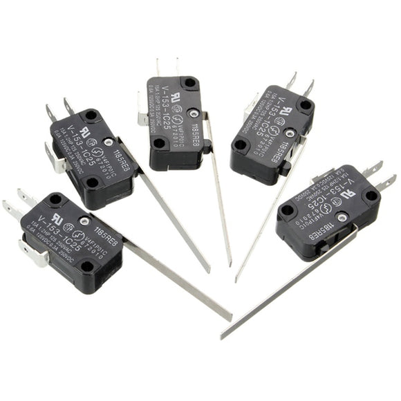 5pcs V-153-1C25 Long Hinge Lever Miniature Basic Micro Switch SPDT 15A