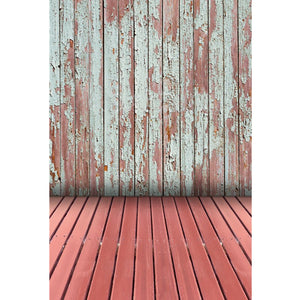 5x7FT Wood Wall Pink Floor Photography Backdrop Background Studio Prop