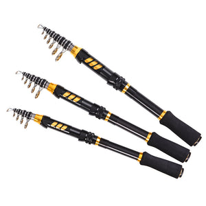 LEO 28004 1.8M 2.1M 2.4M Carbon Fiber Telescopic Mini Fishing Rod Spinning Travel Sea Fishing Pole